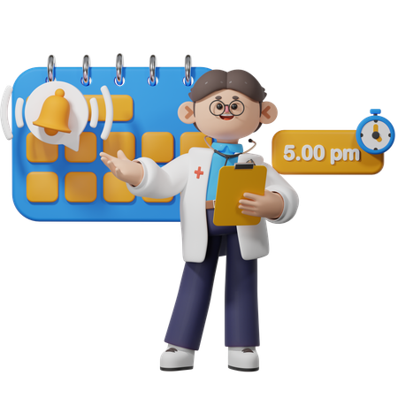 Doctor Checkup Reminder Notification  3D Icon