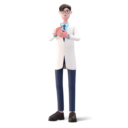 Doctor clapping  3D Illustration