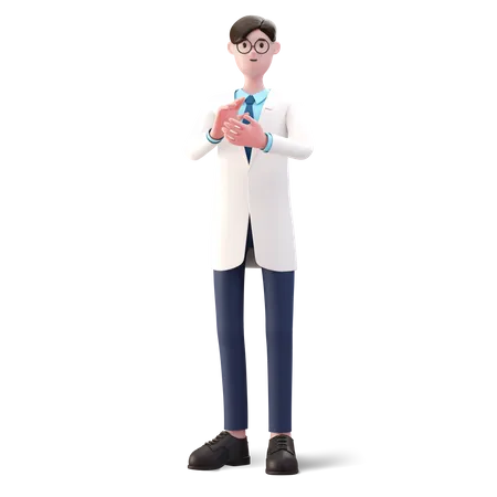 Doctor clapping  3D Illustration