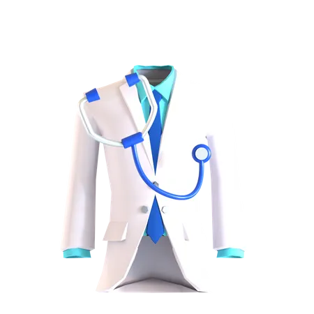 Doctors Coat And Stethoscope 3 D Icon Suitable For Medical Design 3D Icon