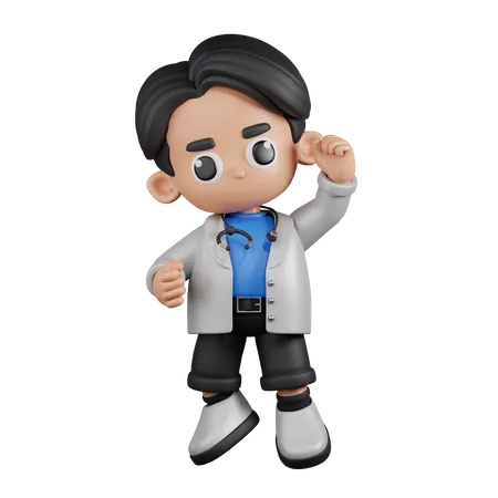 Doctor con felicitaciones  3D Illustration