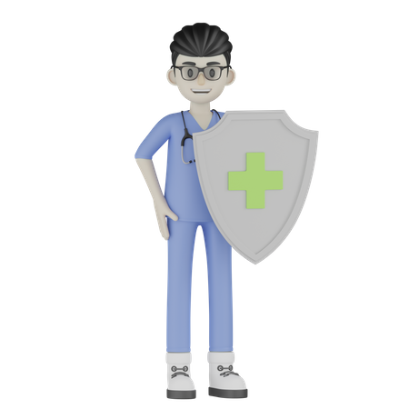 Doctor con varias poses  3D Illustration