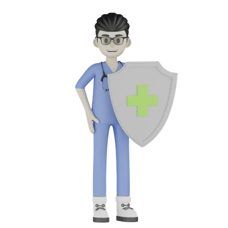 Doctor con varias poses  3D Illustration