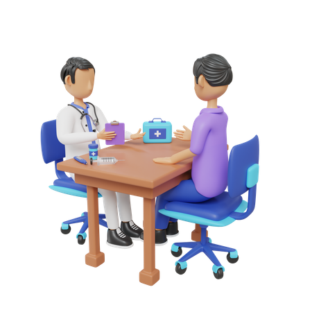Doctor Consulting Patient  3D Illustration