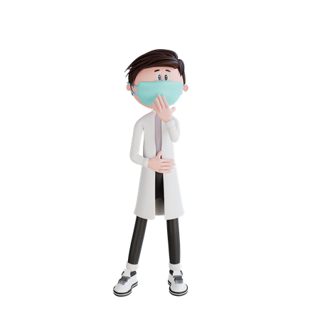 Pose de pensamiento del doctor  3D Illustration