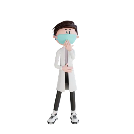 Pose de pensamiento del doctor  3D Illustration