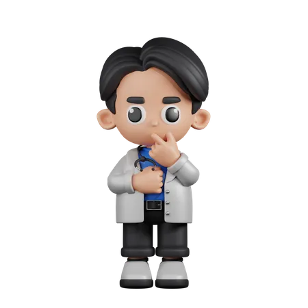 Doctor curioso  3D Illustration