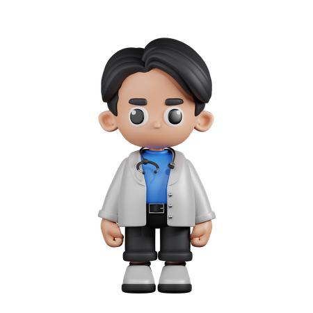 Doctor de pie  3D Illustration