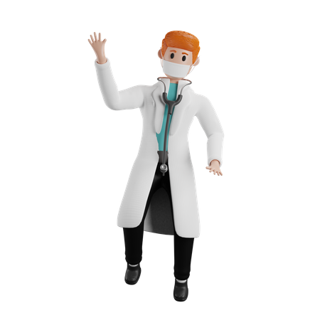 Doctor diciendo hola  3D Illustration