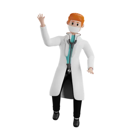 Doctor diciendo hola  3D Illustration