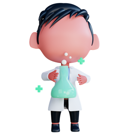 Doctor doing chemical experiment  3D Icon