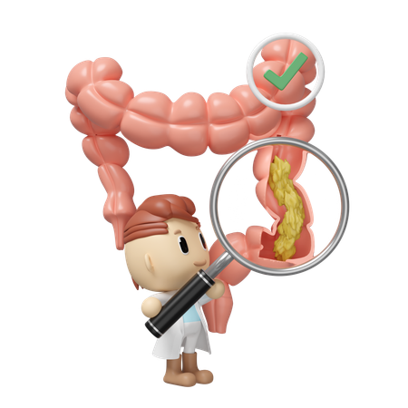 Doctor Doing Colon Analysis  3D Icon
