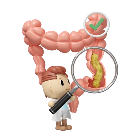 Doctor Doing Colon Analysis  3D Icon