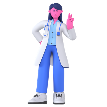 Doctor Doing Cool Pose  3D Illustration