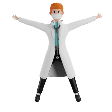 Doctor doing exercise  3D Illustration