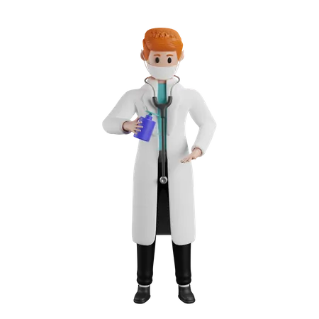 Doctor doing hand sanitizing  3D Illustration