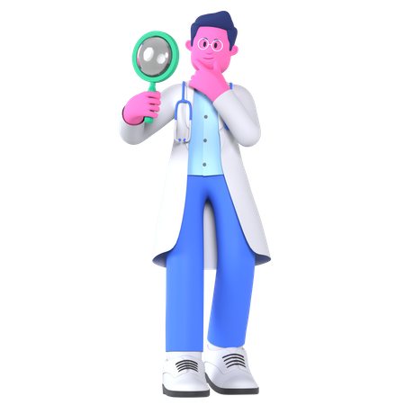 Doctor Doing Observation  3D Icon