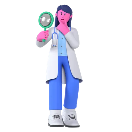 Doctor Doing Observation  3D Illustration