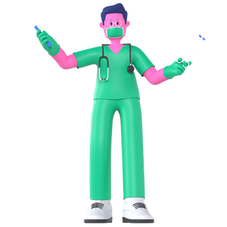 Doctor Doing Surgery  3D Icon