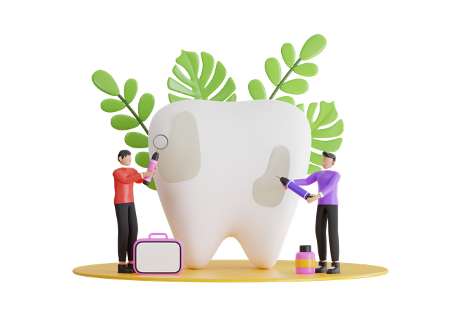 Doctor Doing Tooth Filling  3D Icon