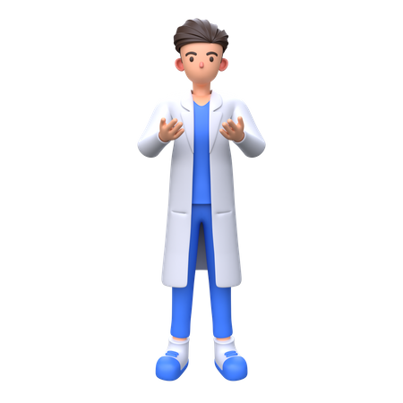 Doctor explaining and presenting  3D Icon