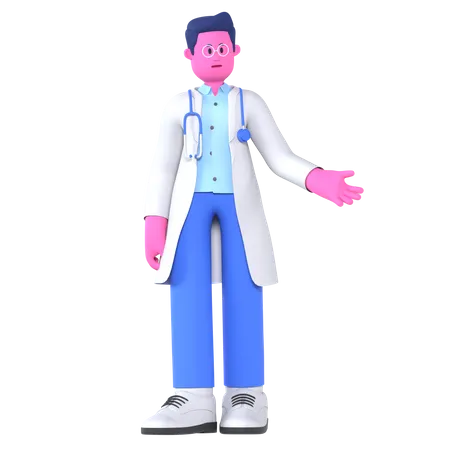 Doctor explica algo  3D Illustration