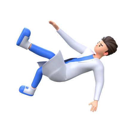 Doctor falling down  3D Icon