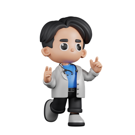 Doctor Feeling Happy  3D Icon