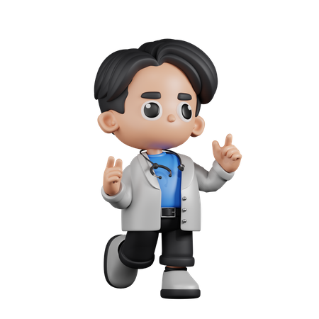 Doctor Feeling Happy  3D Illustration