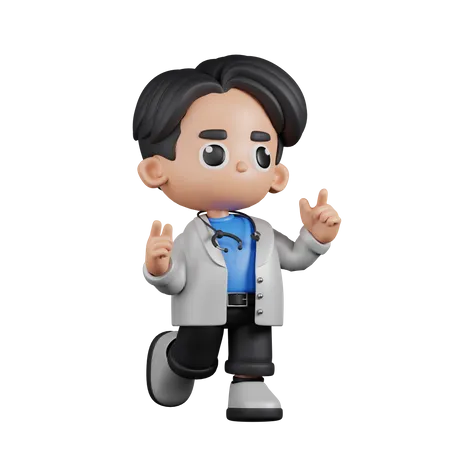 Doctor Feeling Happy  3D Illustration