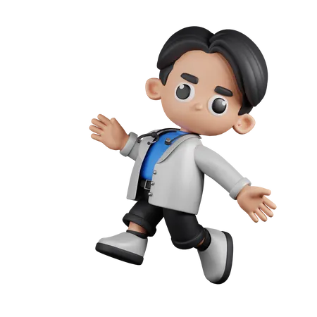 Doctor feliz saltando  3D Illustration