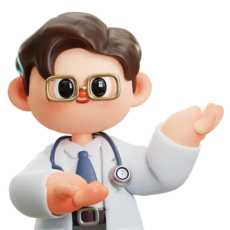 Doctor Gives Advice Professional Consultation And Recommendation 3 D Cute Cartoon Character Smiling Male Doctor With Stethoscope Concept Of Science Medical Health Healthcare Insurance National Doctors Day 3D Illustration