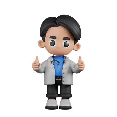 Doctor Giving A Thumb Up  3D Icon