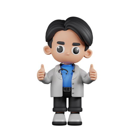 Doctor Giving A Thumb Up  3D Illustration