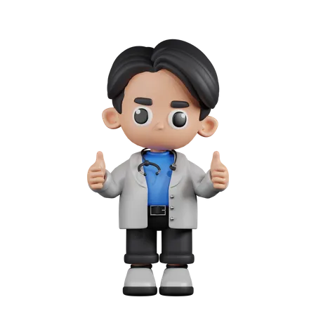 Doctor Giving A Thumb Up  3D Illustration