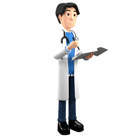 Doctor giving Medical Prescription  3D Illustration