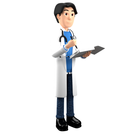 Doctor giving Medical Prescription 3D Illustration