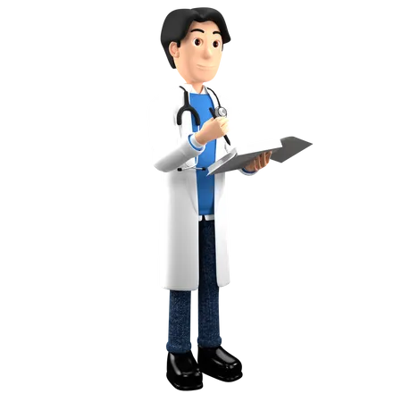 Doctor giving Medical Prescription  3D Illustration