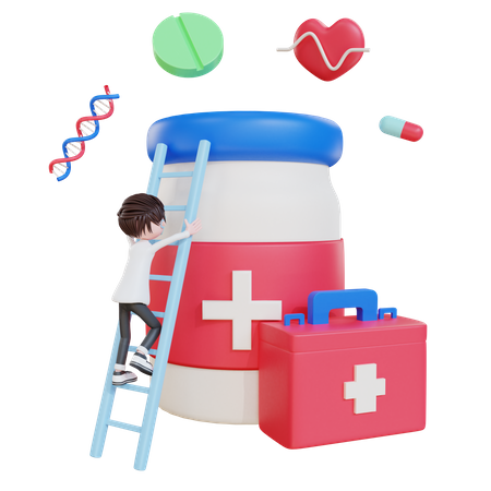 Doctor giving Medicine 3D Illustration