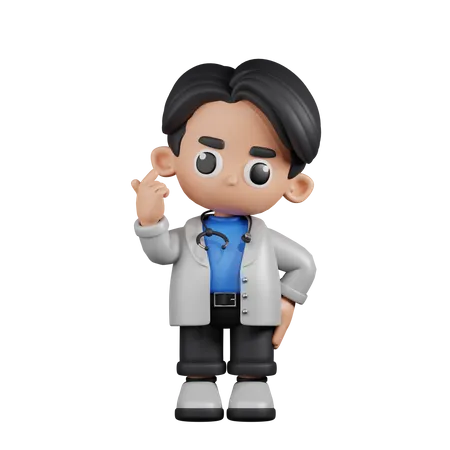 Doctor Giving Mini Love  3D Illustration