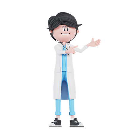 Doctor giving presentation  3D Icon