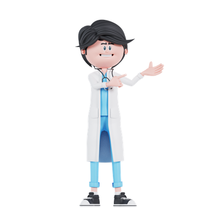 Doctor giving presentation  3D Illustration