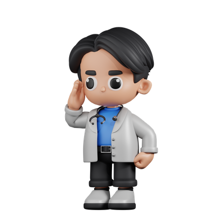 Doctor Giving Salute  3D Icon