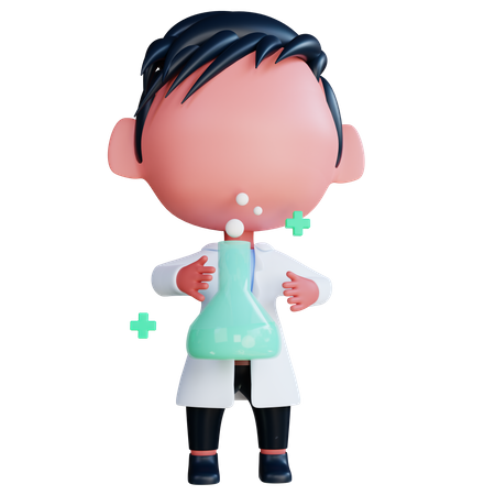 Doctor haciendo experimento químico  3D Icon