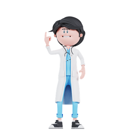 Doctor have an idea pose  3D Illustration