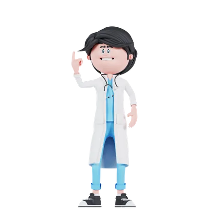 Doctor have an idea pose  3D Illustration