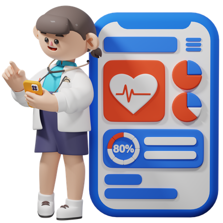 Doctor Healthcare App  3D Icon