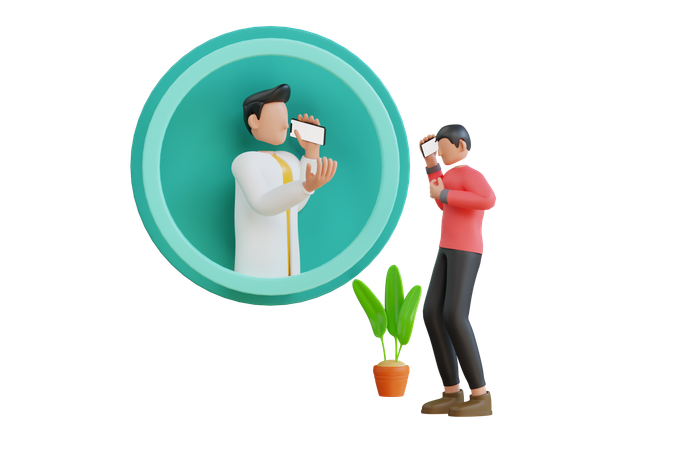 Doctor Helping Patient On Mobile Phone  3D Icon