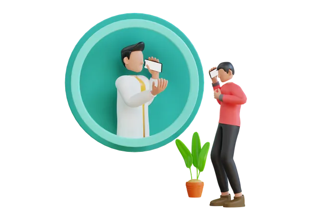 Doctor Helping Patient On Mobile Phone  3D Icon