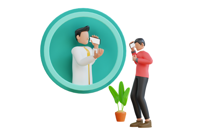 Doctor Helping Patient On Mobile Phone  3D Icon